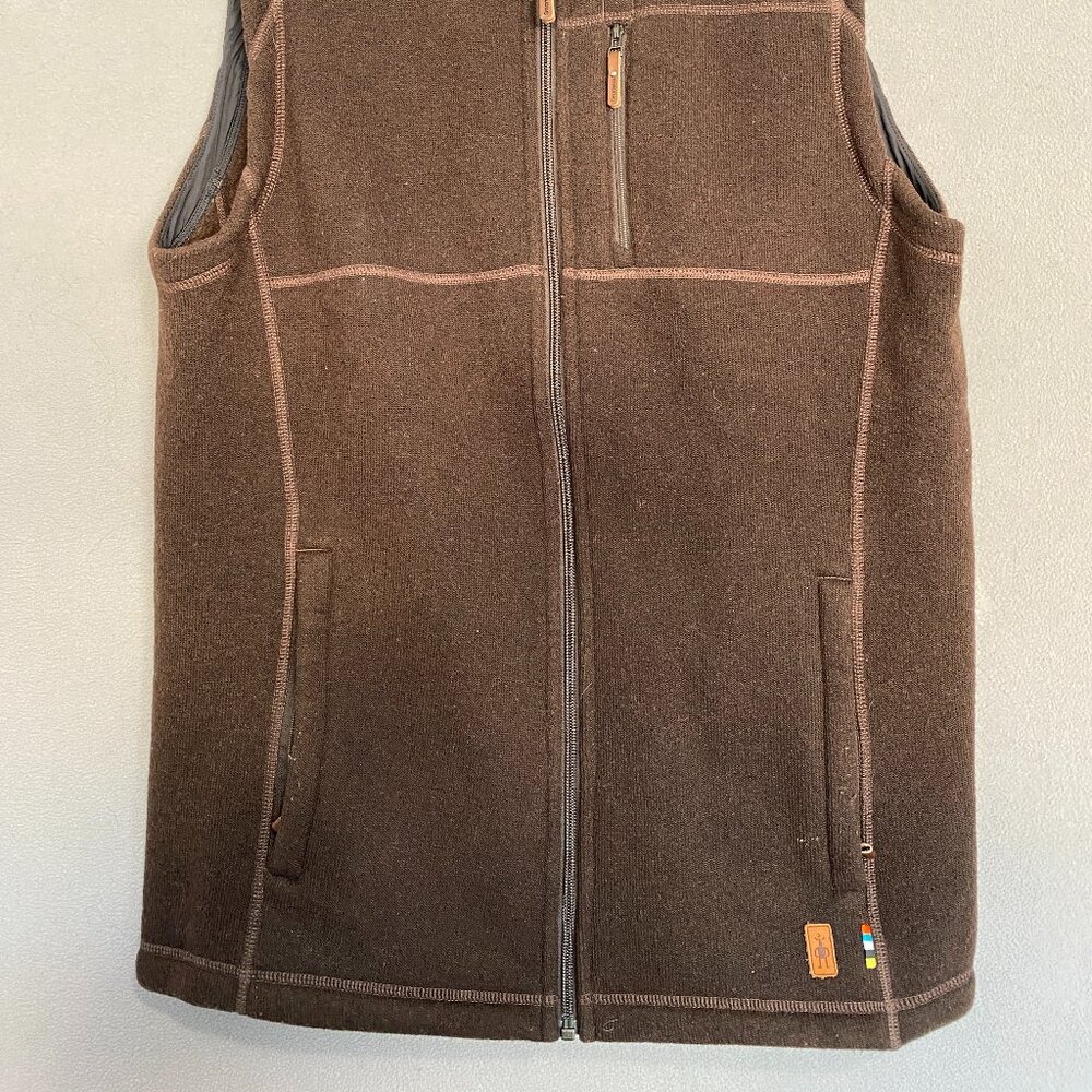 Smartwool Men’s Brown Recycled Wool Blend Fleece Vest Full Zip Size M - Picture 7 of 9